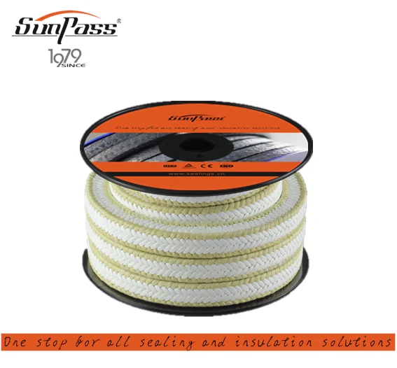 Grease Packing Valve Steam Seal PTFE and Kevlar Aramid Fiber Corner Braided Gland Packing Rope