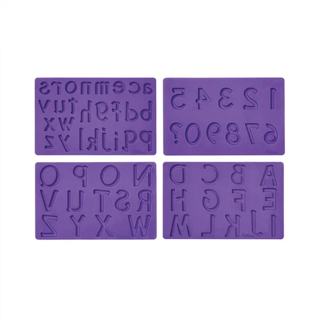 Food grade New design diy food grade cake decoration alphabet silicone molds ice tray