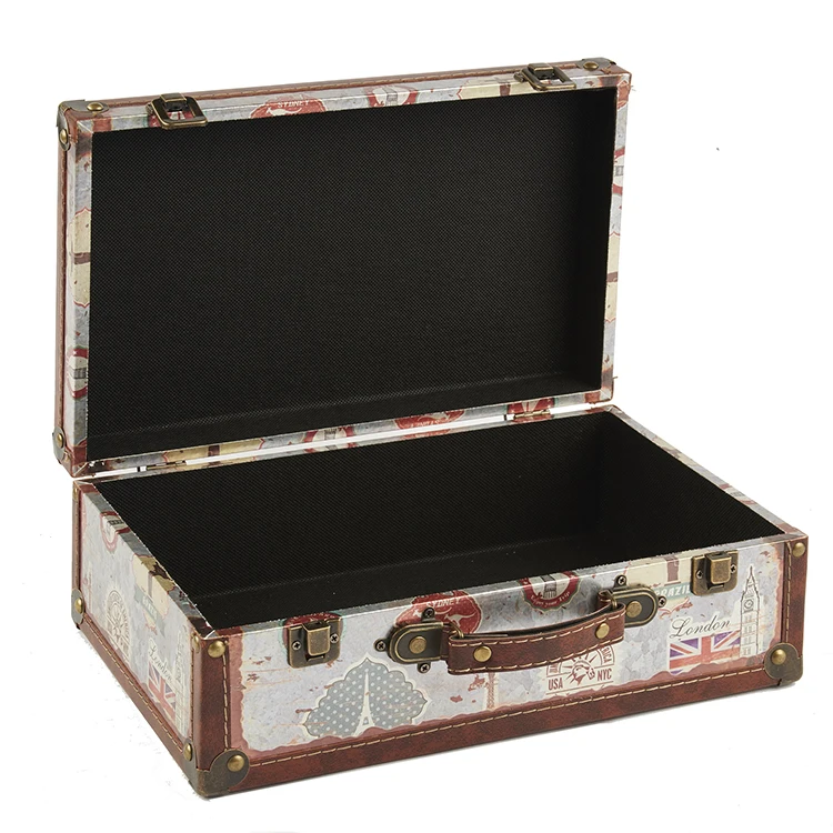 Custom printed ultra light vintage leather carry on luggage
