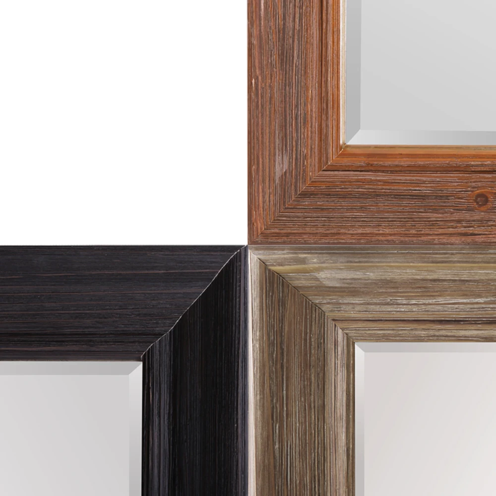 Wall mounted hotel mirror decoration bathroom solid wood framed mirror