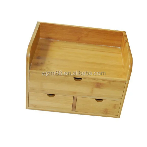 bamboo desktop organizers with drawers, wooden cosmetic organization wholesale