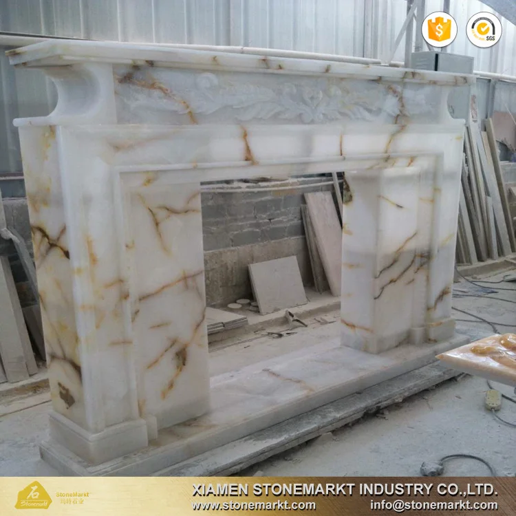 StoneMarkt China white marble fireplace S-001