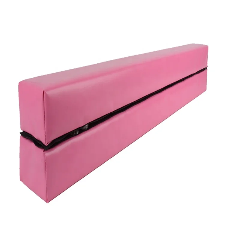 
7FT / 8FT Pink Folding Wood Floor Balance Beam Gymnastics Skill Training Beam 