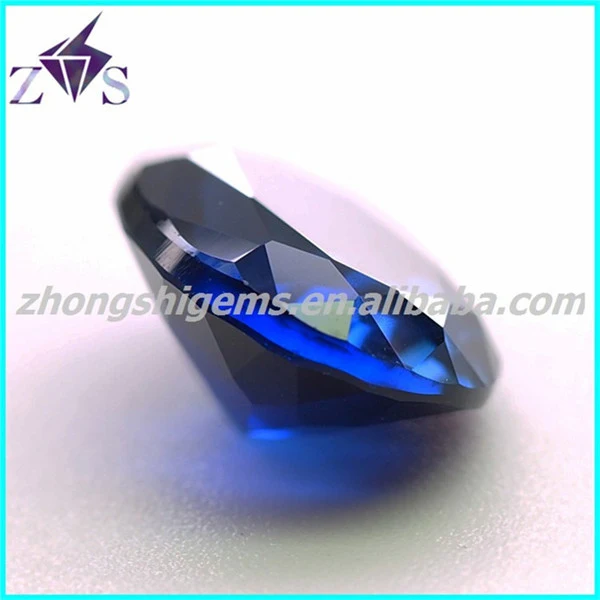 Oval Blue Artificial Sapphire Synthetic Stone Raw Cubic Zirconia