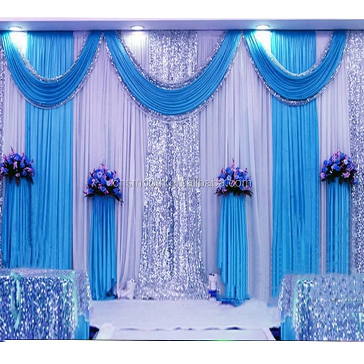 Portable Stage Wedding Light Large Gold Sequin Fabric Curtain Backdrop