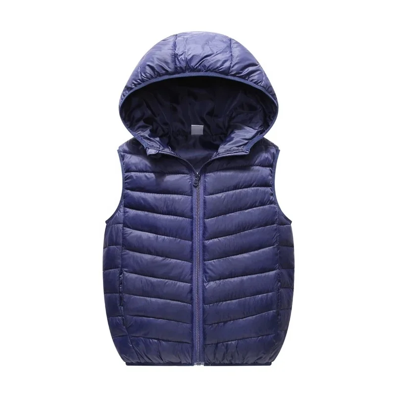 
Wholesale High Quality Simple Style Quilted Lightweight Winter Zipper Vest For Kids Boys 