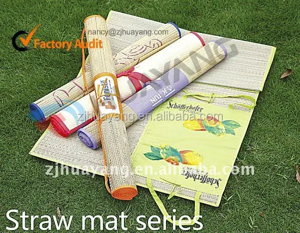 HUAYANG 90x180cm rolling camping Straw beach mat