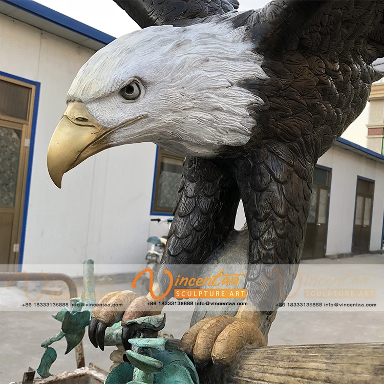 
Outdoor flying large brass bronze metal eagle sculpture statue for wings 