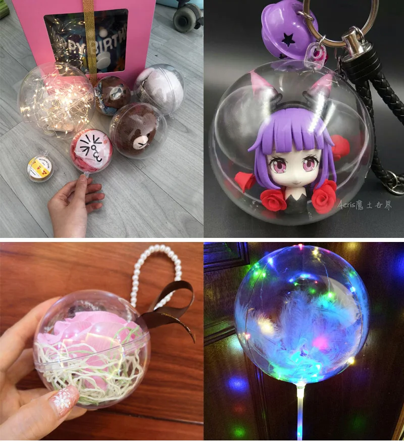 Christmas Tress Decorations Ball Transparent Open Plastic Clear Ornament Christmas Tree Decorations Xmas Supplies
