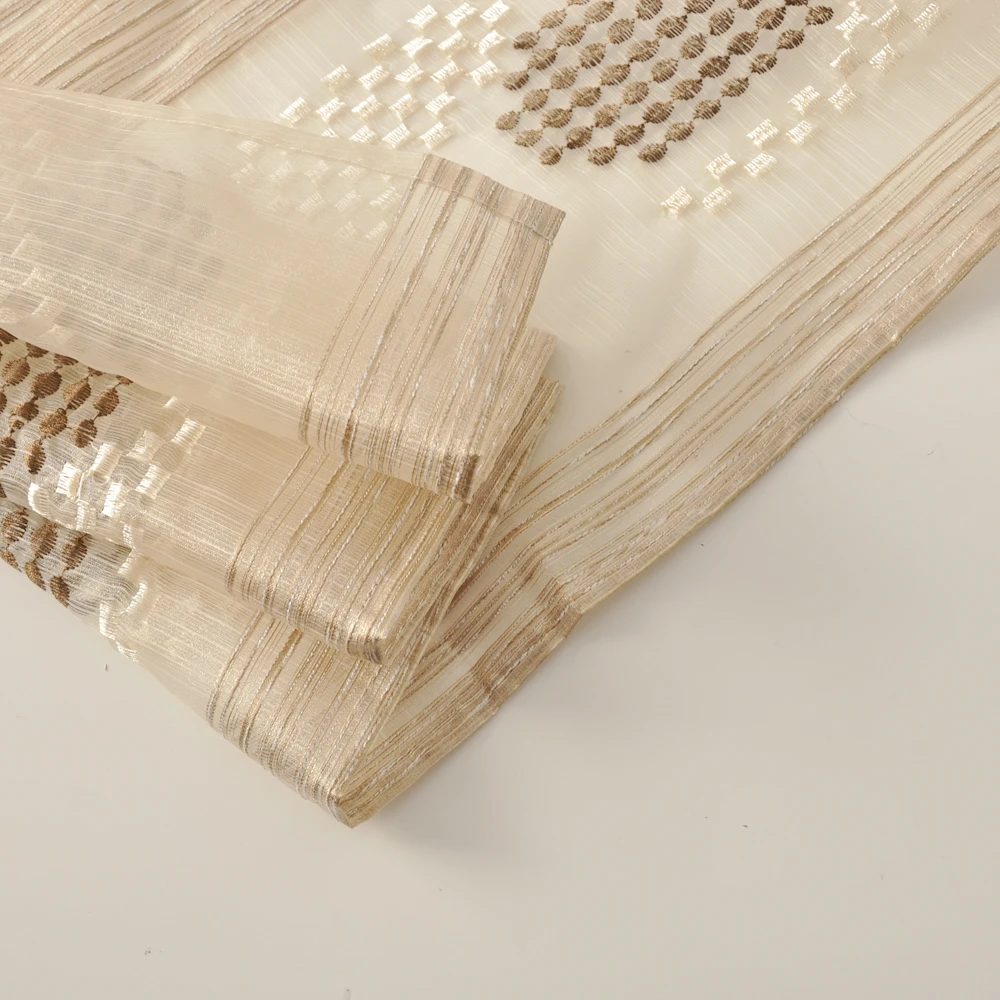 Newest Design 10 Years Experience Embroidered Gold Indian Window Curtains