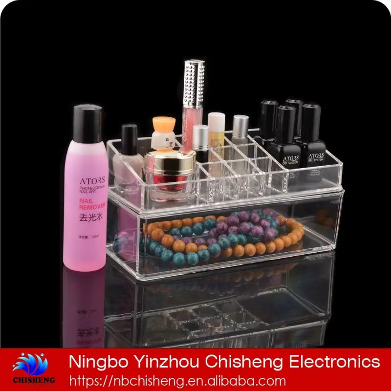 Wholesale cheap factory directly clear acrylic cosmetic & makeup organizer drawer