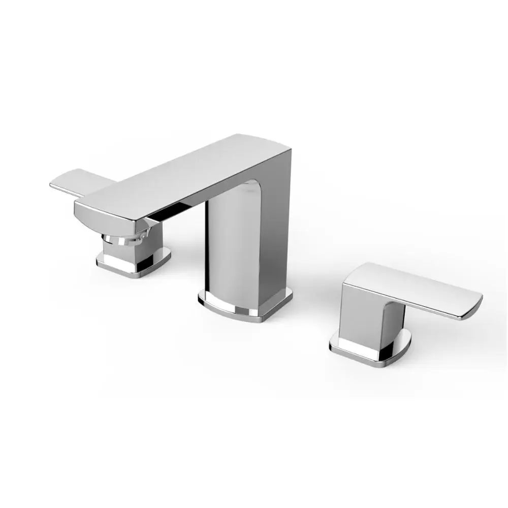 China ANNWA High Quality Morden Chrome Plate Ceramic Valve Core Two Handle Three Holes Bathroom Washbasin Faucet  N23M610