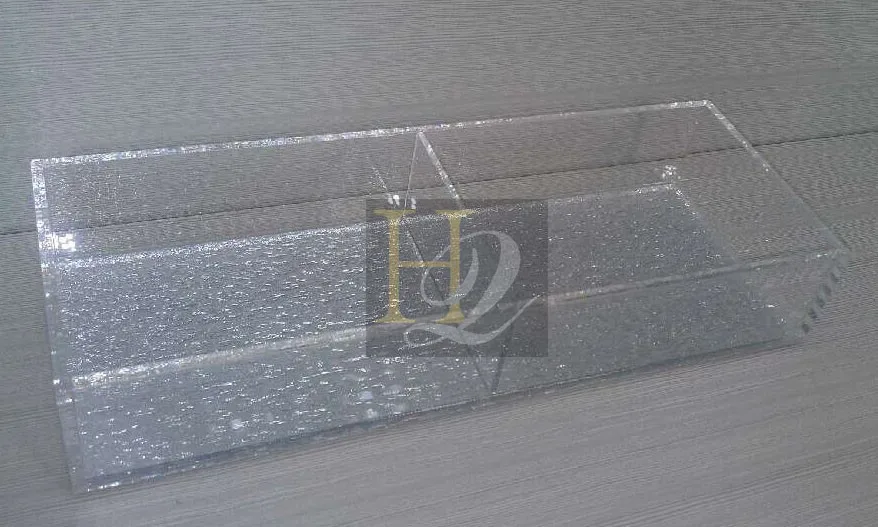 Wholesale custom clear acrylic storage box rectangle acrylic tray with divider