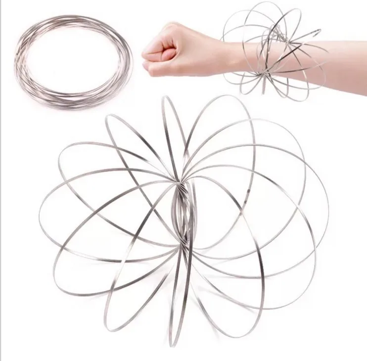 2018 Latest Decompression Color Spring Toy 3D magic Ring toy Stainless Steel Magic Ring Bracelet