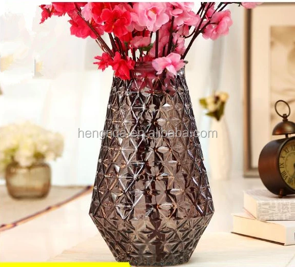 Colored Glass Flower Vase With Handle For Home Deco glass & crystal vases nordic style colorful