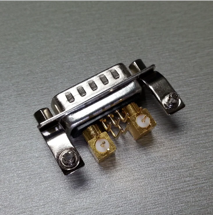 High power combo High-quality D-SUB 24W7 RF male socket elbow stand