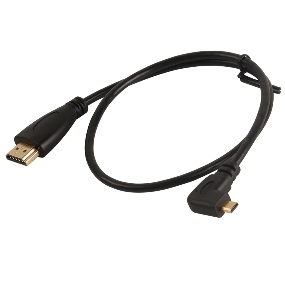 50 см позолоченный кабель micro hdmi правый изгиб 90 градусов