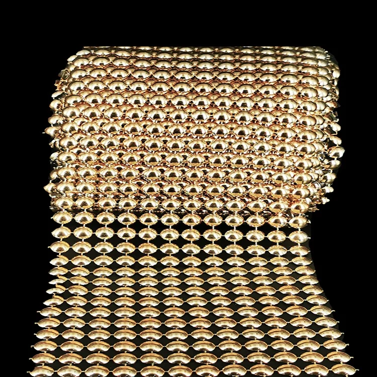 
Stylish 12 row gold bead trimming mesh rhinestone bows ribbon for button decoration 
