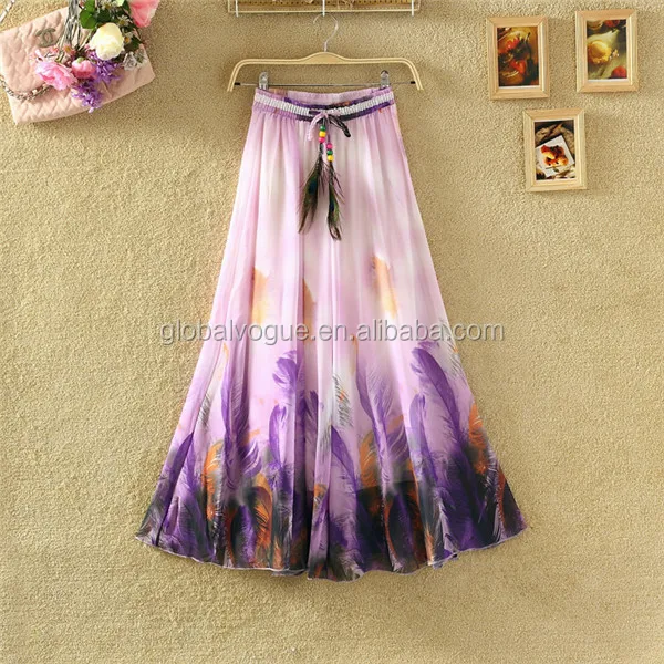 Korean summer chiffon lace dress,large bust dress ink printing fairy skirt
