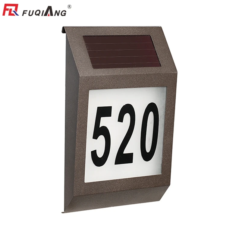 
Solar power stainless steel 2pcs LED house address number doorplate 