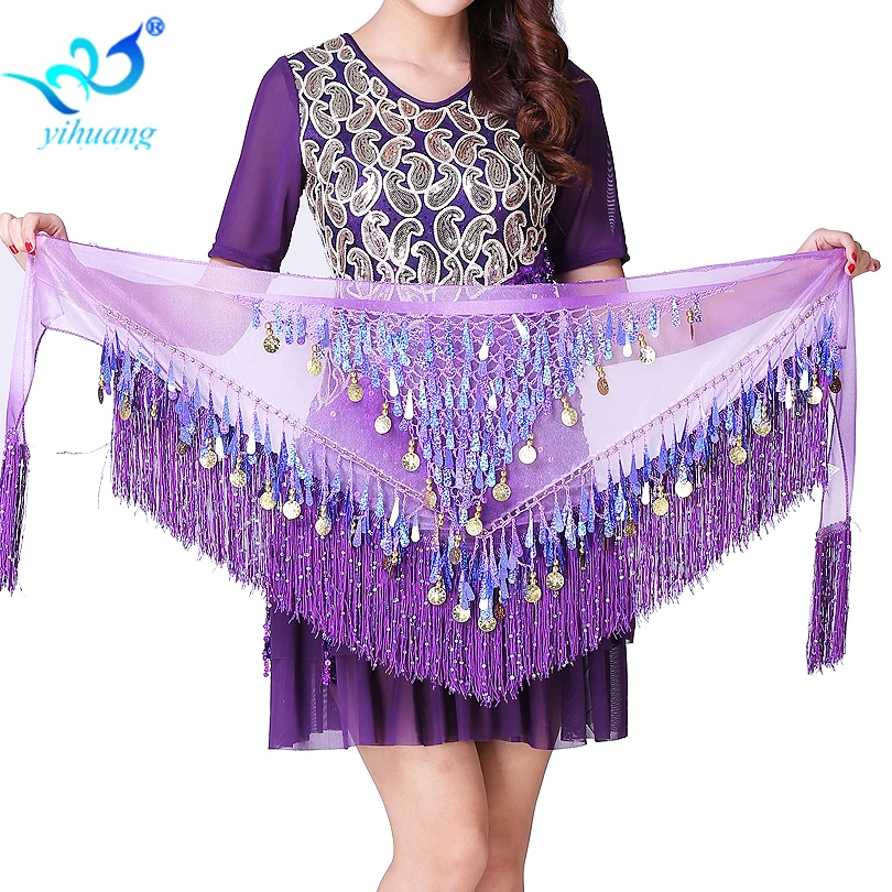 Women Halloween Costume Belly Dancing Costume Hip Scarf Festival Belt Party Oriental Bellydance Cheaper Sequined Tassel Skirt