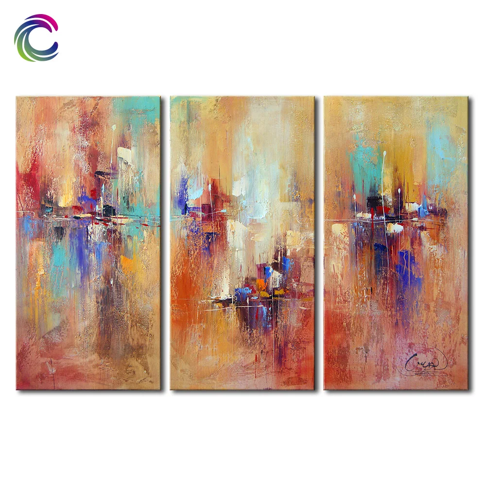 
Modern Yellow Vertical Fresh Paint Wall Art Abstract Painting 