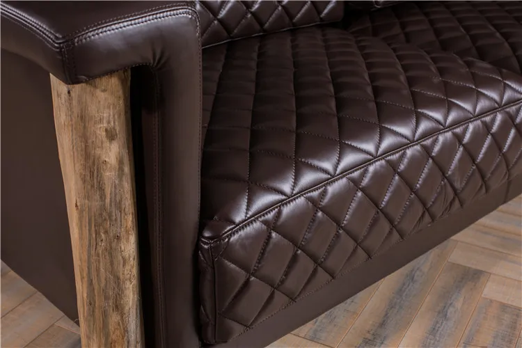 
Used Wood Frame Chesterfield 2 Seater Leather Sofa Cushion 