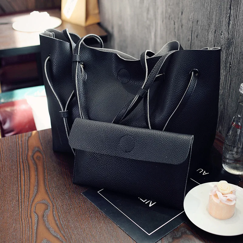 
2017 Wholesale lady bags women handbag 2 pcs sets bag wholesale women tote bag 
