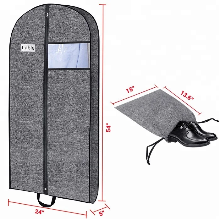 China stylish waterproof breathable large garment suit bag heavy duty fiber clothing organizer bags in bulk presented shoe bag