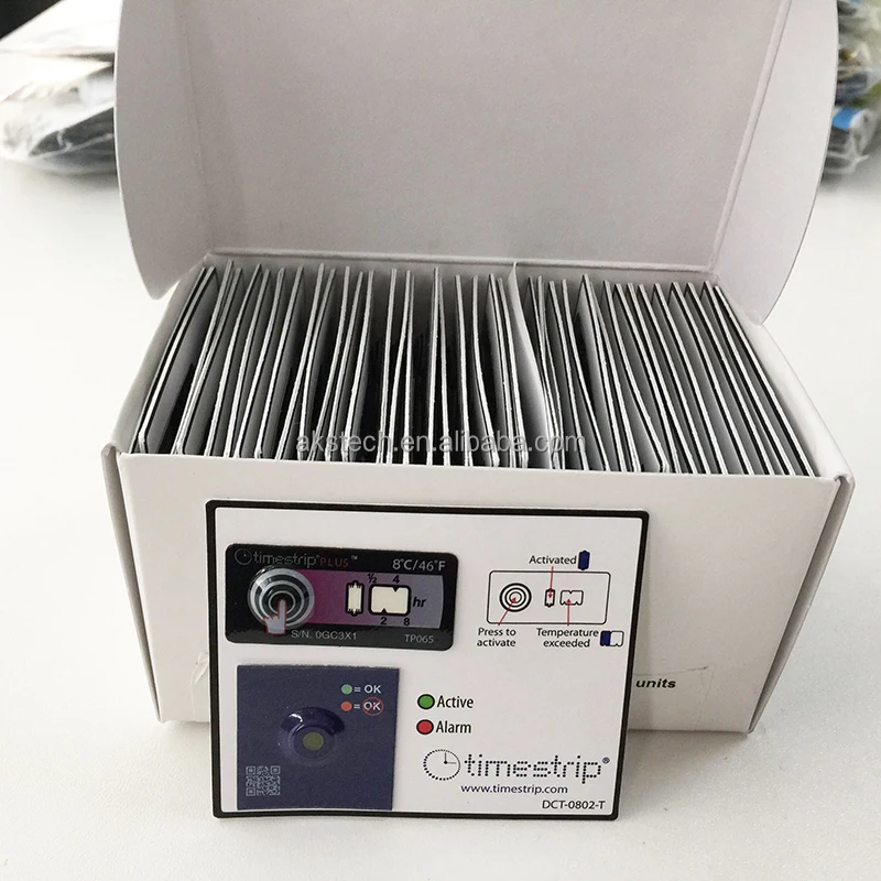 Single use 2-8C Timestrip Complete temperature label for Pharmaceutical Cold Chain Monitoring