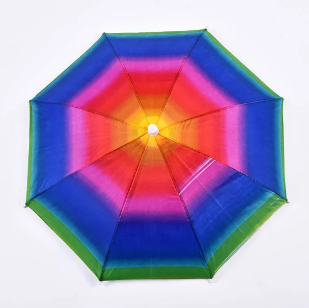 Small cheap promotional rainbow hat umbrella