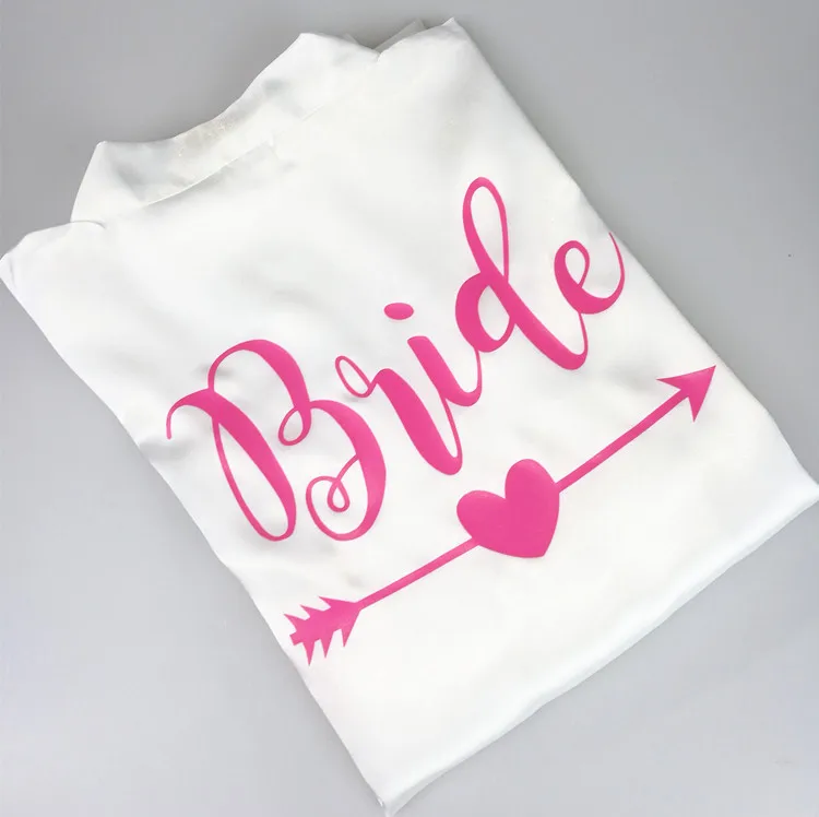 
C&Fung Wedding Robes for Bride Bridesmaids Personalized hot pink neon pink Bridal Party Robes gorgeous bride tribe Custom Gifts 