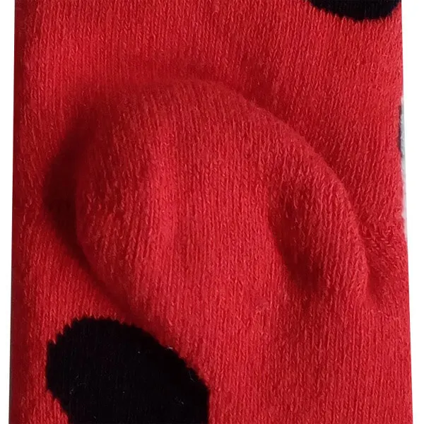 Funky Non Slip Baby Girl Slipper Socks with Lovely Ladybugs