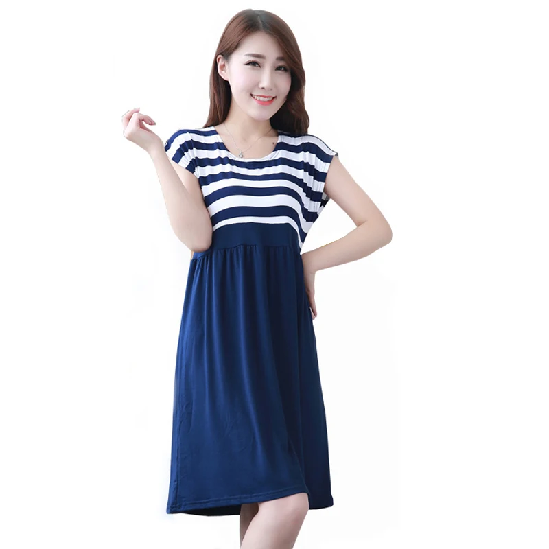 2015 Maternity dress pregnant clothing cotton clothes for pregnant women plus size ladies stripe dresses pregnancy