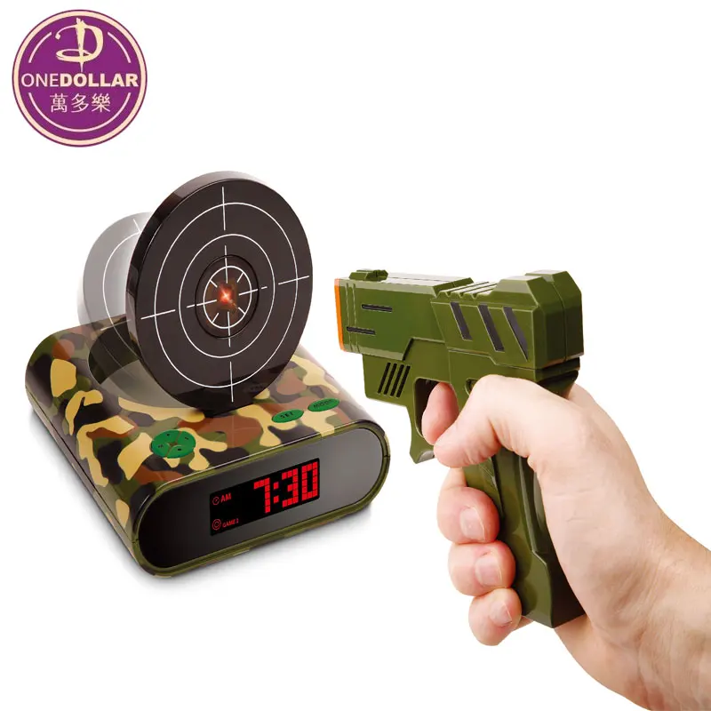 Upgraded version Creative safety lazy wake up shooting gun alarm clock