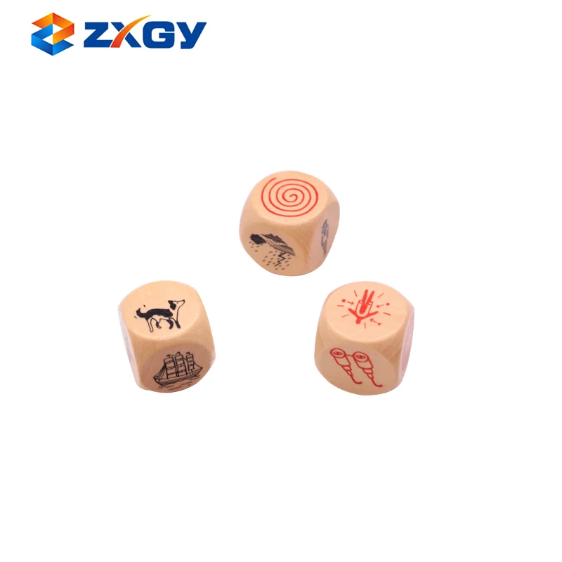 Factory Unfinished Wooden Craft Dice With Custom Logo