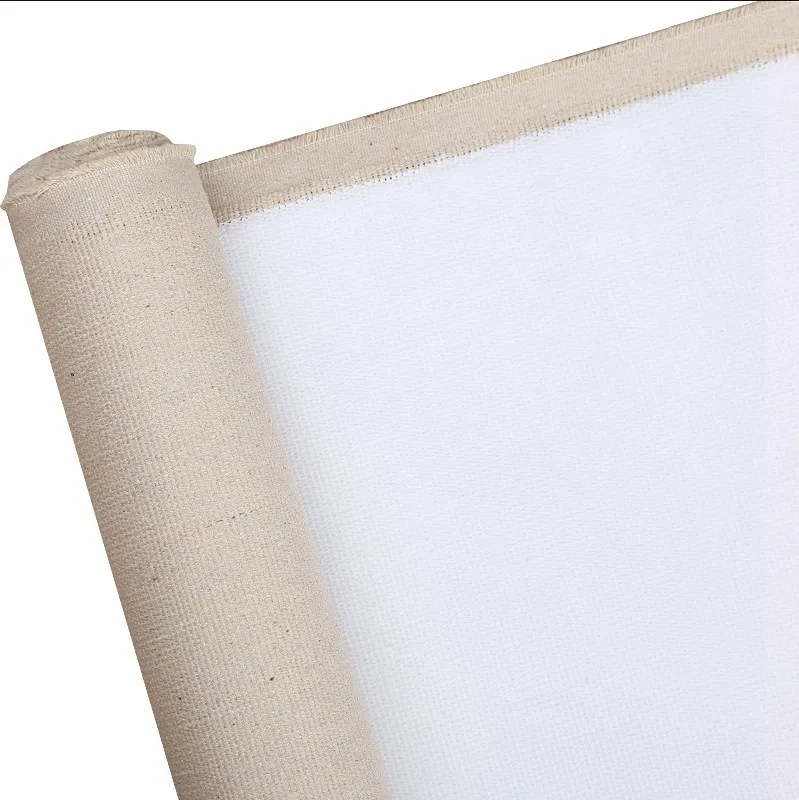 220cm width 539 gsm cotton Linen blend artist canvas roll for  primed canvas