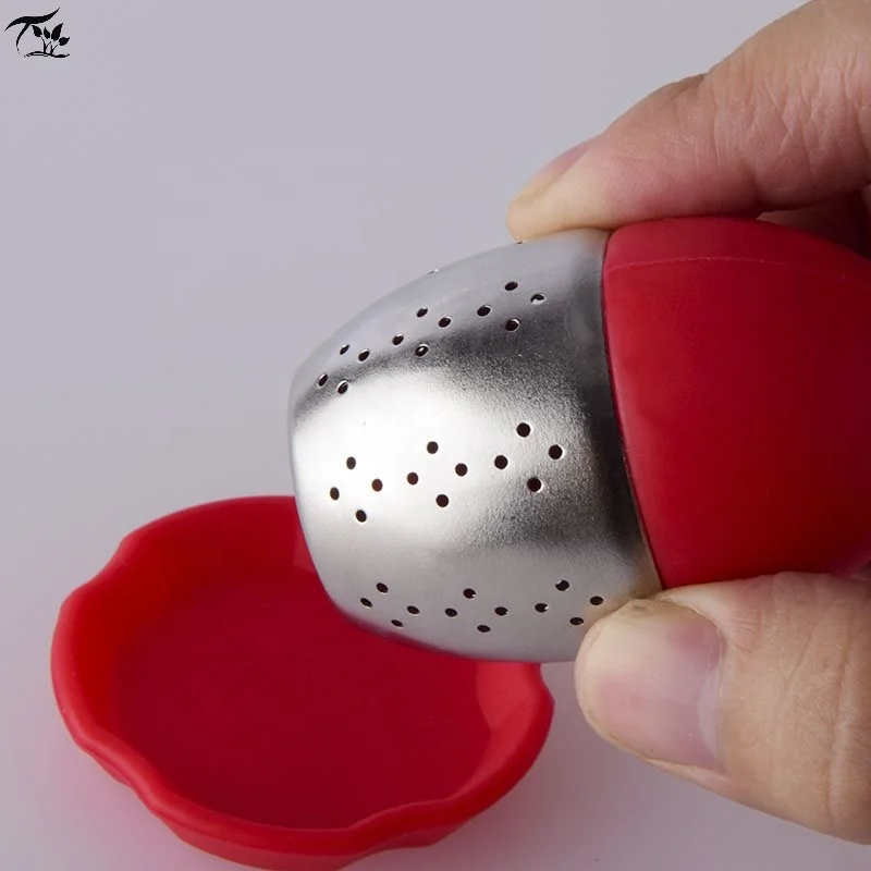 Leaf Shape Silicone Tea Filter 304 Stainless Steel Anti Heat Tea Infuser Tea Strainer