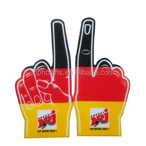 #1 No.1 Custom Red Foam Hand Sponge Hand Foam Finger with index finger point upward
