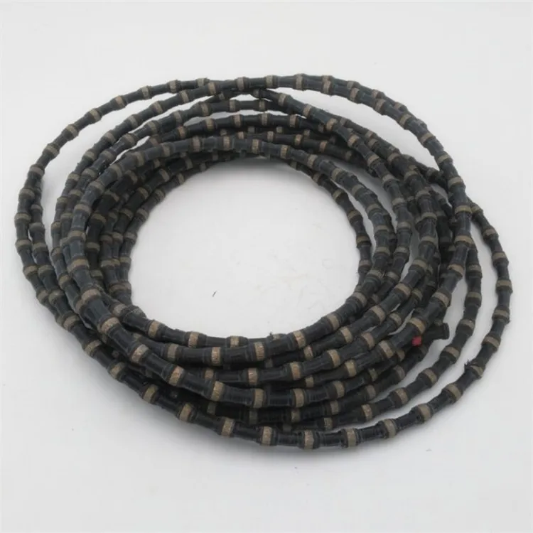 Rubber with Spring Diamond Rope Wire Saw for cutting block stone