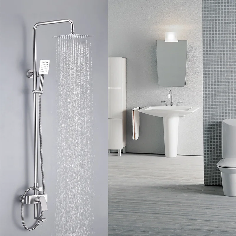 Hotel Wall Mounted Rain Shower Faucet Bath & Shower Faucets High Quality SS 304 Stainless Steel Ceramic Modern Contemporary