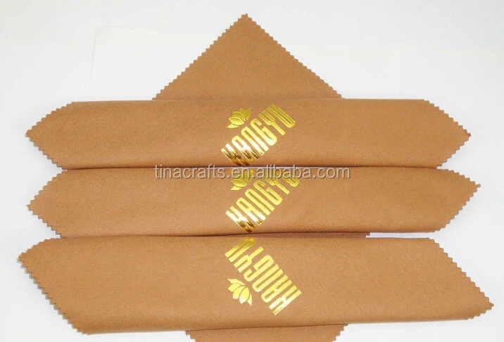 Hot Stamp Gold logo Microfiber Glasses Cleaning Cloth