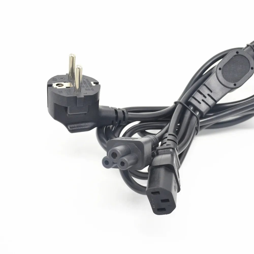 EU Europe Schuko Plug 3-Prong Male plug to C13+C5 Female  Y Splitter Adapter Cable Cord,EU to C13+C5 Power Extension Cord