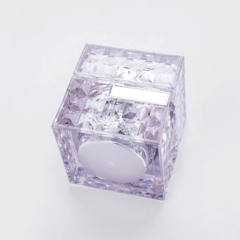 50g 80g square shape clear plastic PETG gold color cosmetic packaging container