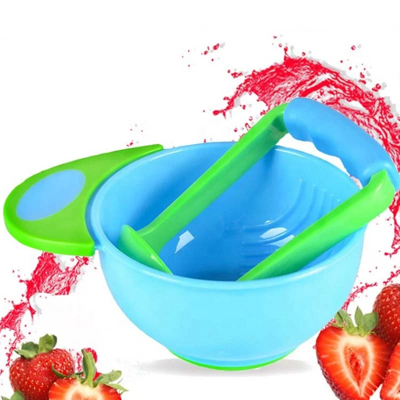 Baby Tableware Plastic Food Grinding Bowl Manual Mash and Serve food grinder machine