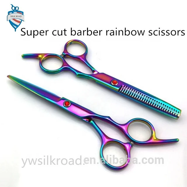 2018 New Style Professional swivel thumb hairdressing super cut barber colourful hairdressing scissors training head for hairdre