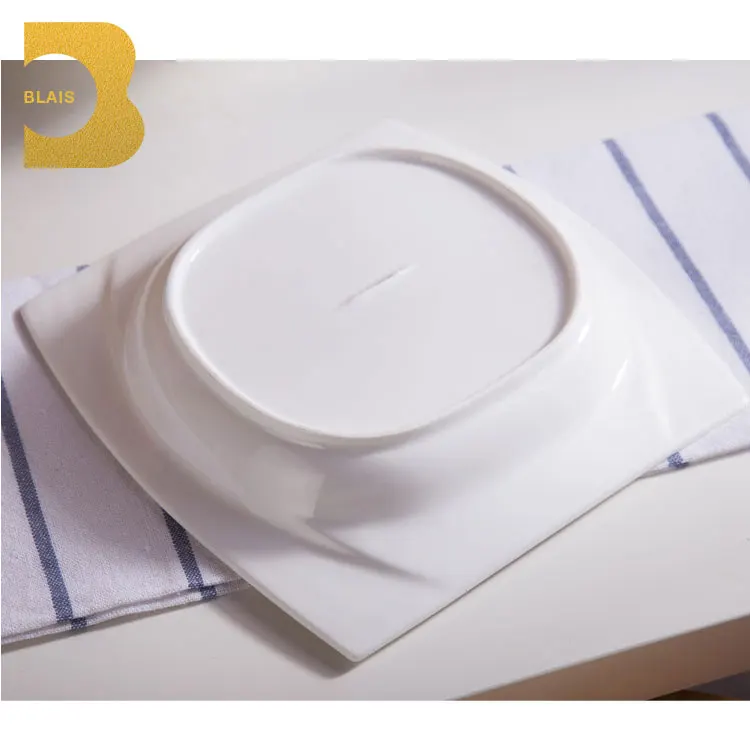 chaozhou wholesale modern handmade heat resistant bone china china commercial dinner 12inch  ceramic square restaurant plates