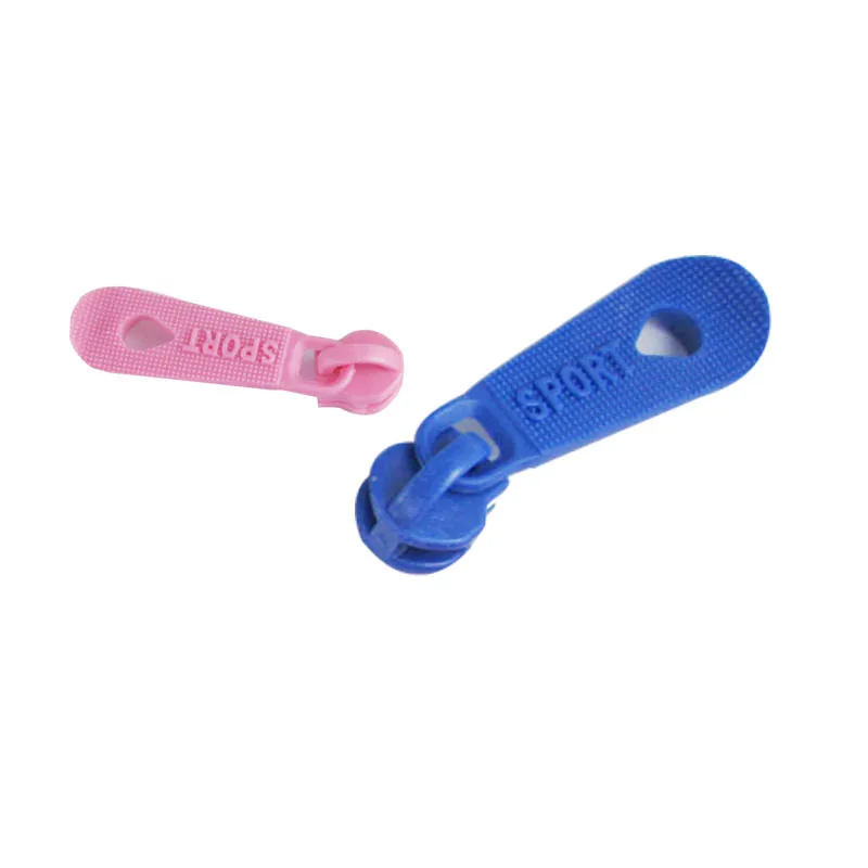 
8# Wholesale New Design Custom Embossed Zipper Pullers Slider for plastic Zipper 