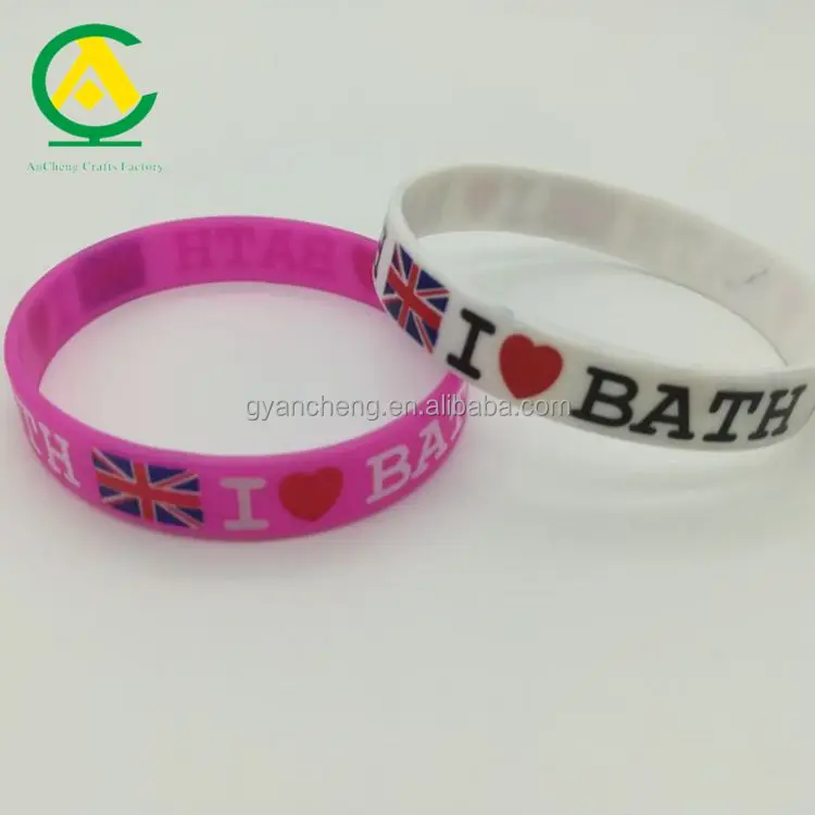 Fashion I LOVE Bath Silicone Bracelets for Bath City Promotion Gifts