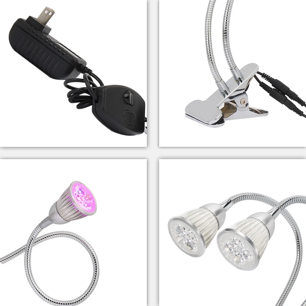 Top Quality Greenhouse Hydroponic full spectrum 10W Dual Head LED Grow light with clip
